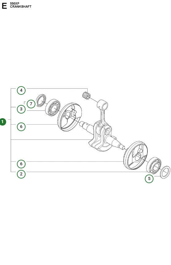 Vevaxel Husqvarna 550XP, Jonsered CS2253