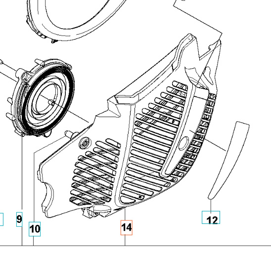 Startapparatshus Jonsered CS2252, CS2253