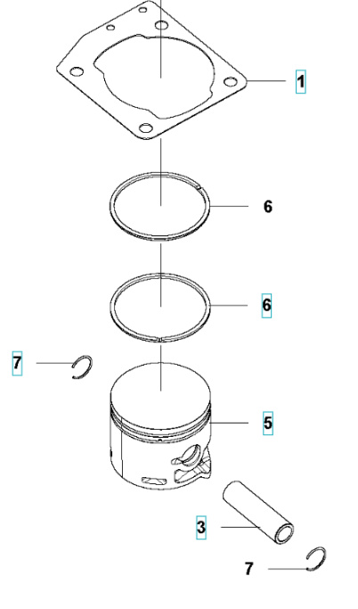 Kolv Husqvarna 543XP, 543XPG
