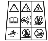 Start/Varningsdekal R100/Batte Start/Varningsdekal R100/Batte