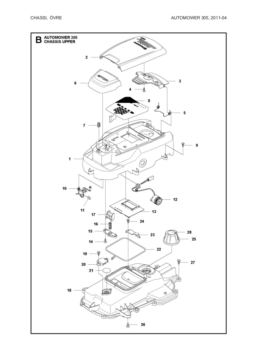 Displaylucka Automower 105, 305, 308