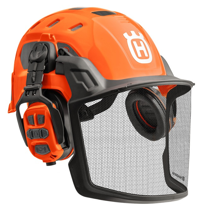 Hjälm Husqvarna hjälm Technical fluorescerande med Bluetooth och FM Radio X-com R