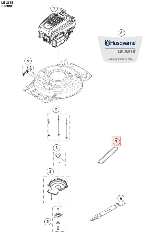 Drivrem Husqvarna LB251S